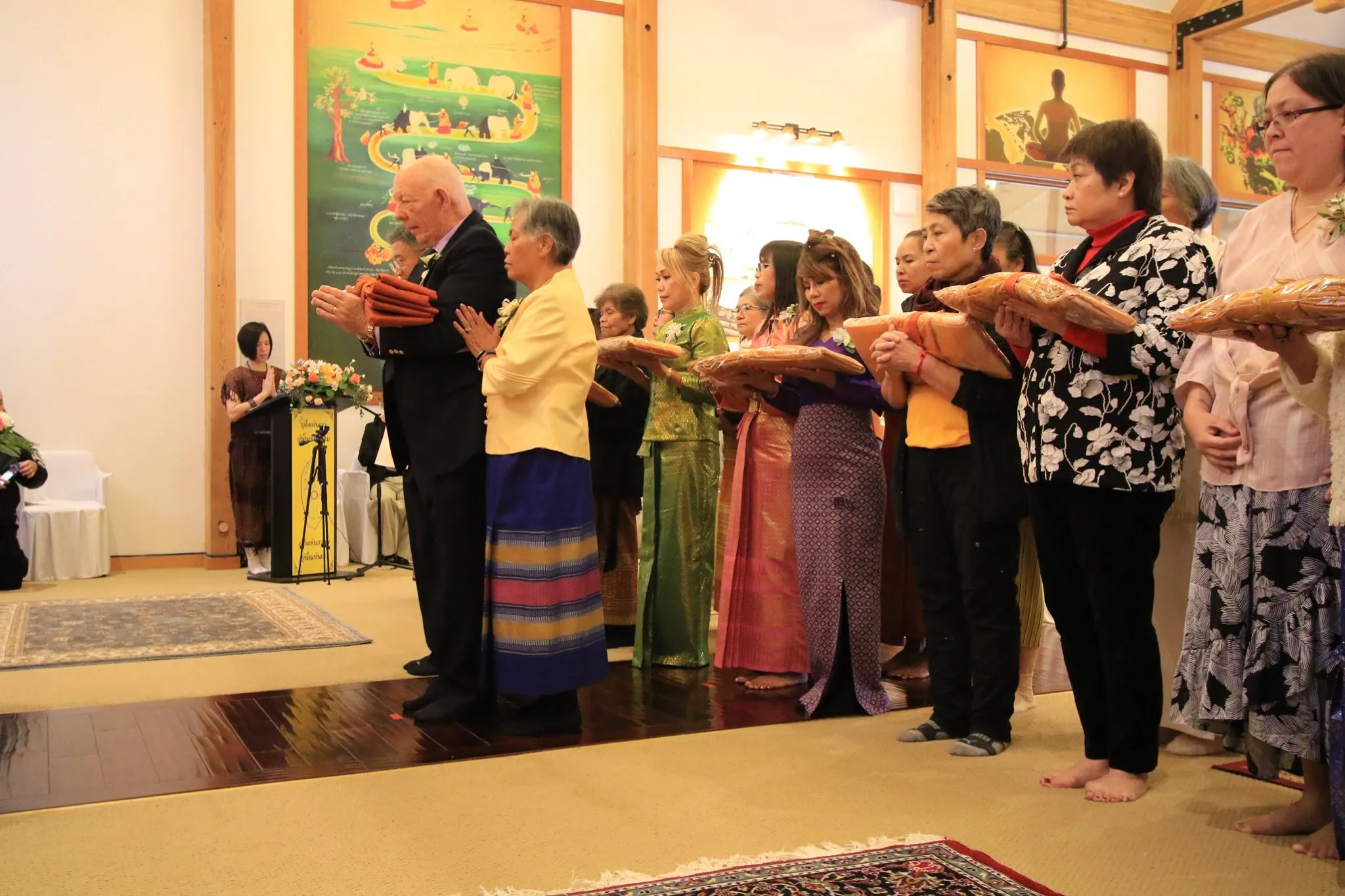 Several people celebrating Kathina Day event